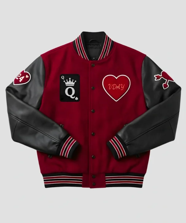 Valentine’s Day Special Pack of 2 Date Night Couples Varsity Bomber Jacket Red & Black