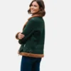 Women Genuine Green Shearling Leather jacket.webp