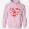 Women's Valentine Day Coquette Heart Pink Pullover Fleece Hoodie